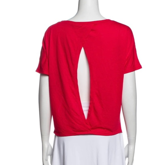 •Alo Yoga• Red Scoop Neck Open back top Sz M! - Picture 2 of 8